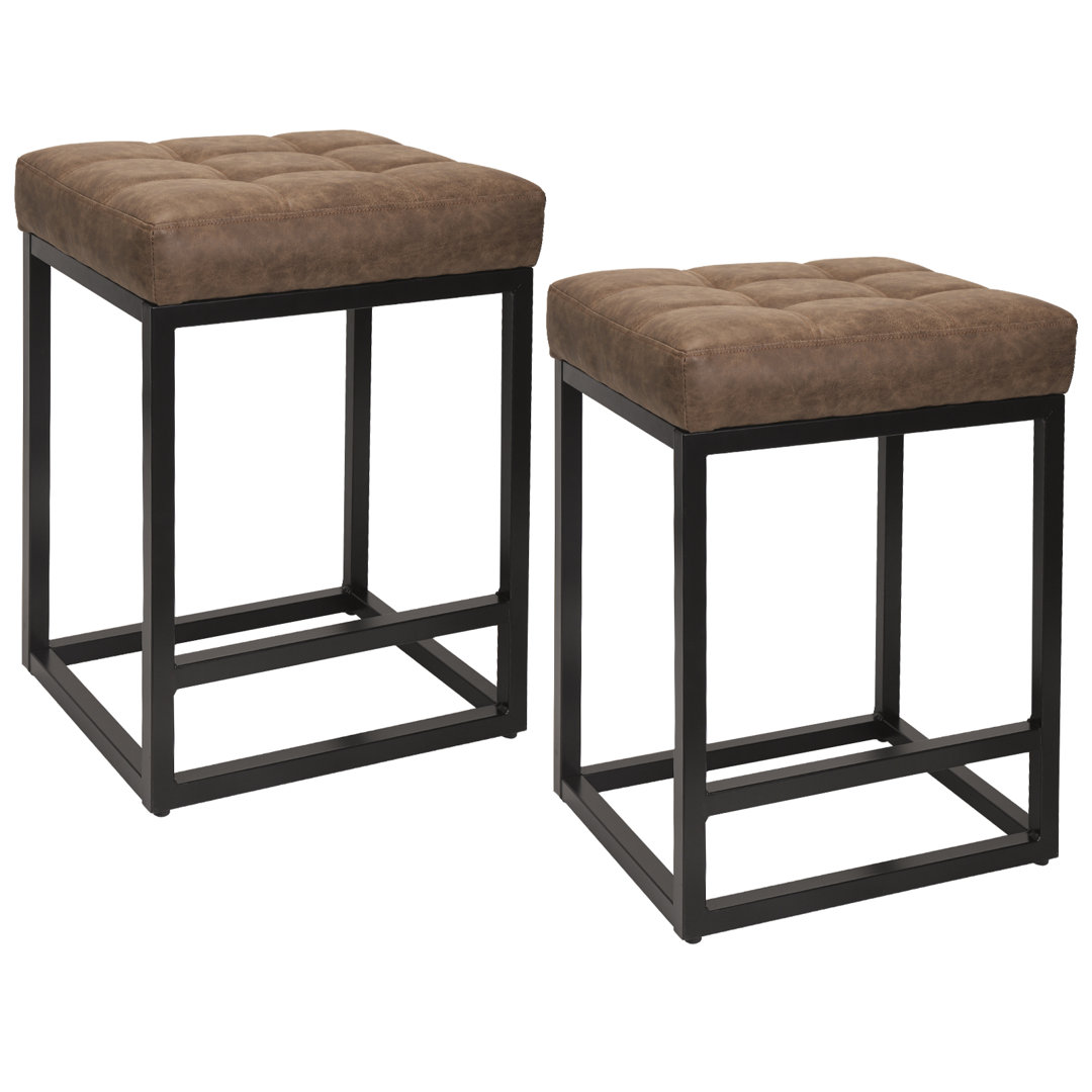 Leyo 25‘’ Kitchen Dining Counter Stool (Set of 2) Ebern Designs 