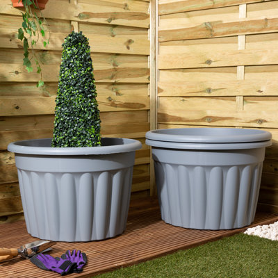 Wham Vista Round Planter Upcycle Grey