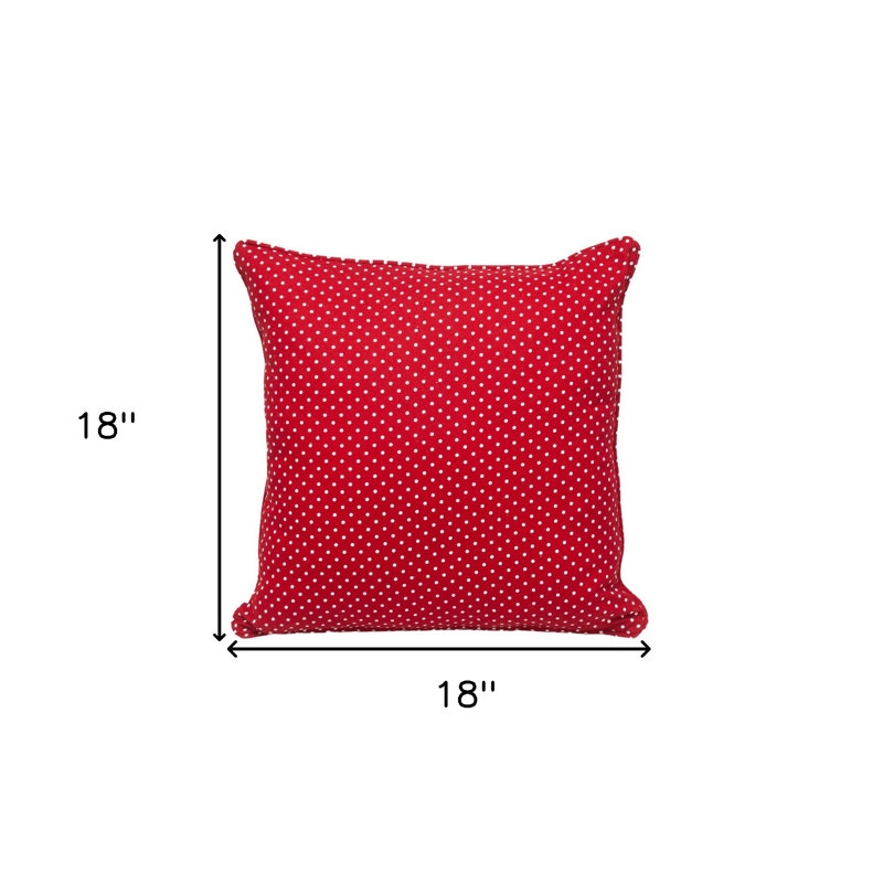 Coussin décoratif réversible en coton 18 po rouge et blanc