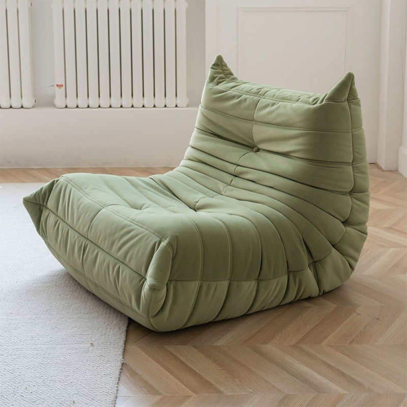 Chaise avec coussin vert 100% polyester, Polyester vert