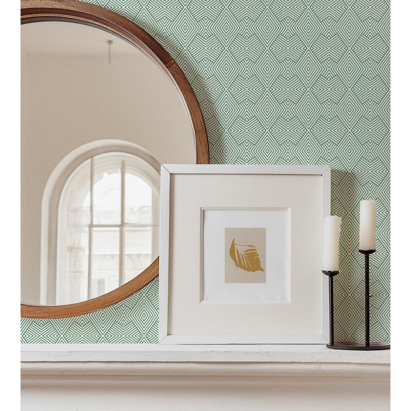 Mrs Paranjape Papers Formation 10' L x 24" W Wallpaper Roll, Faux Grasscloth, Non-pasted, Signature Green