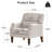 Upholstered Armchairs With Solid Wood Legs, Wide Boucle Accent Chairs-623476063