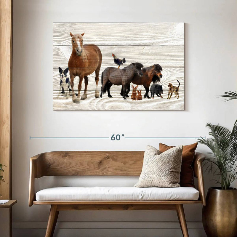 Animaux de ferme en bois