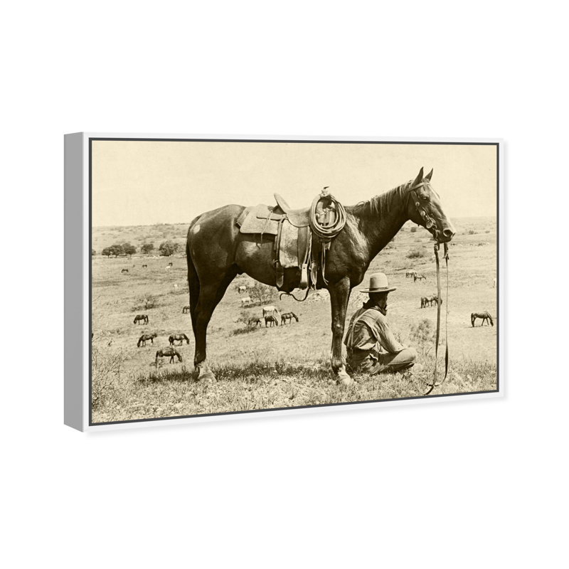 «Cowboy IV», photographie sur toile, Cadre blanc, H 30 po x l 20 po x P 1,5 po