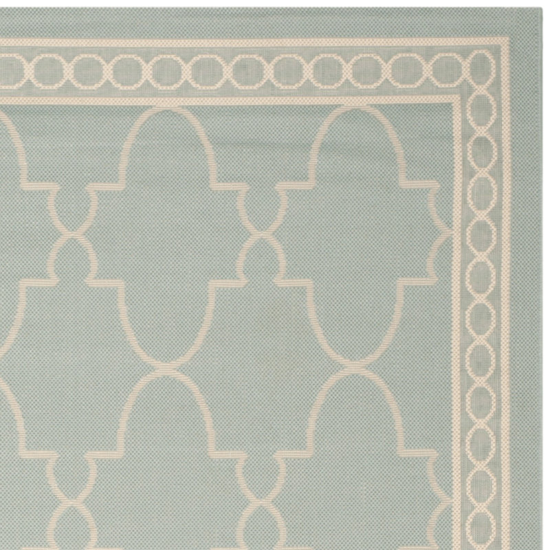 Welby Aqua/Beige Outdoor Rug, Runner 2'7" x 5'