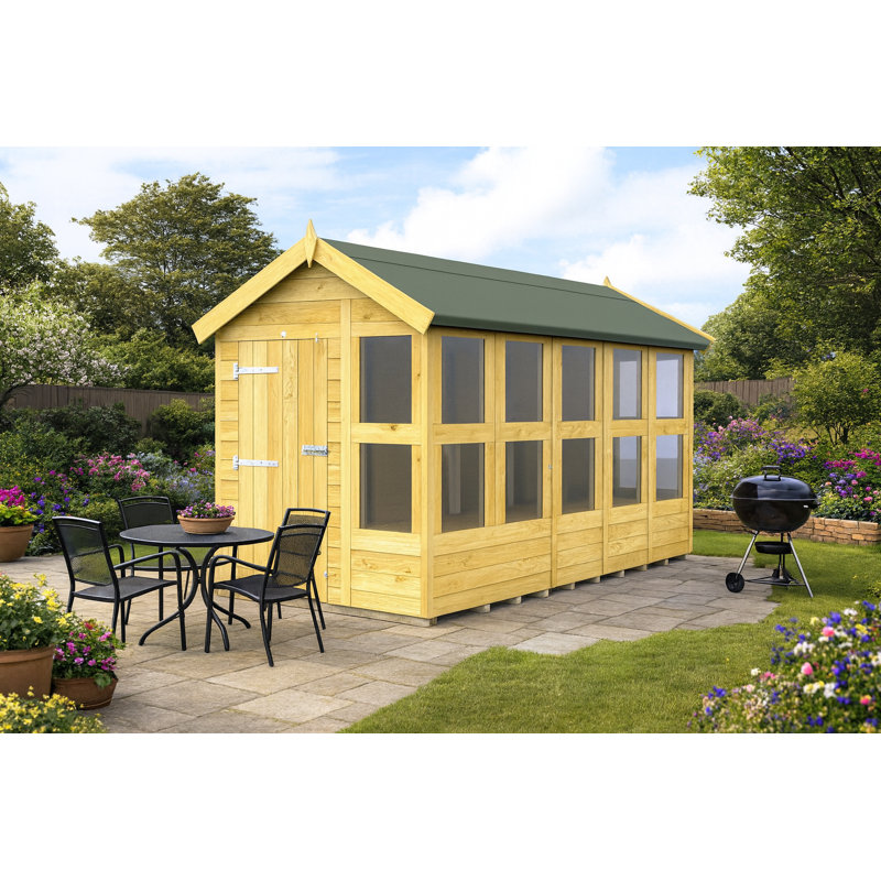 10ft x 6ft Apex Potting Shed, 217.2cm H x 175.3cm W x 355.7cm D