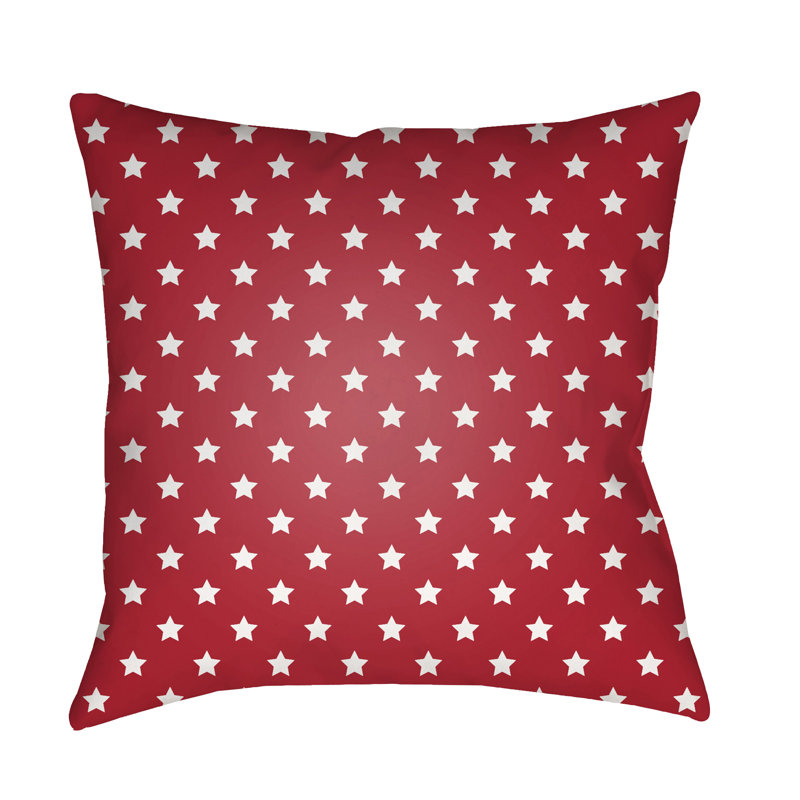 Stars Indoor/Outdoor Throw Pillow Cover, Red, 18" H x 18" W x 3.5" D