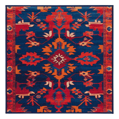 Machine Washable Tabriz Blue Area Rug