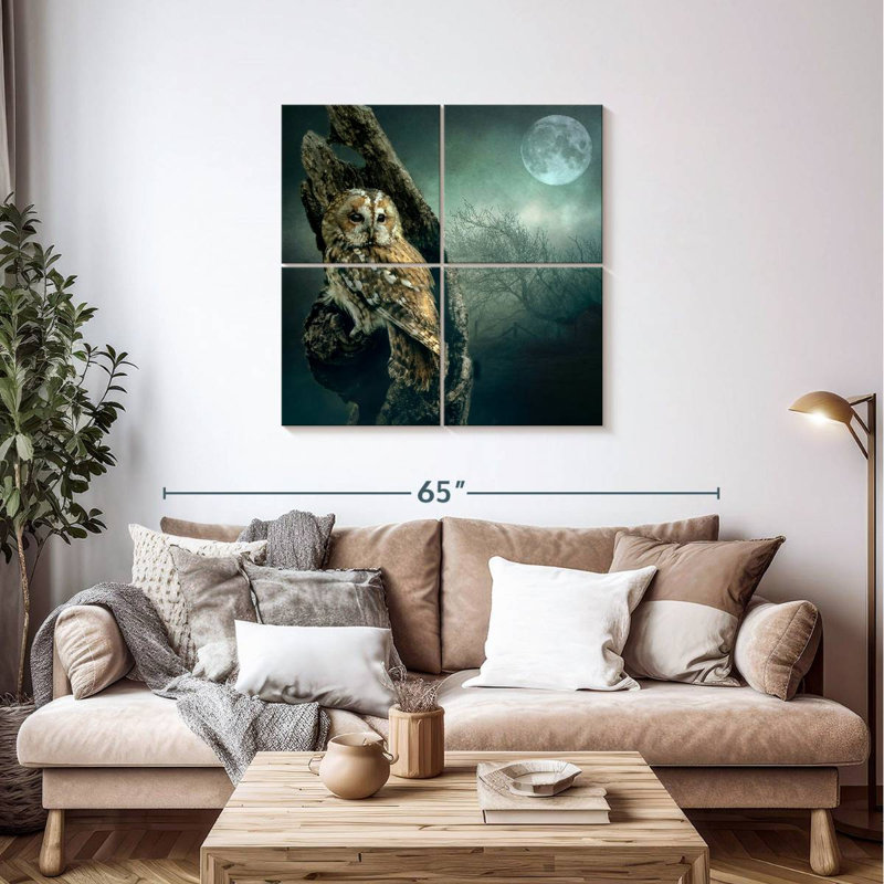 Brampt Owl At Night, 38" H x 38" W