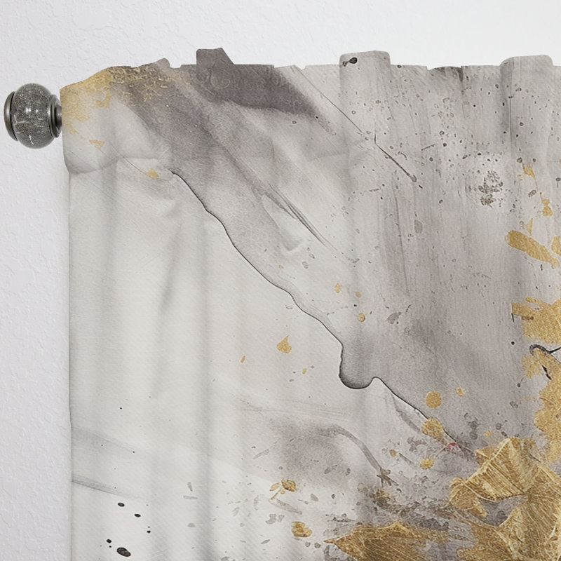 Or et gris Flusion Fusion II - rideau en velours moderne - obscurcissant - 1 panneau, L 52 po x L 63 po