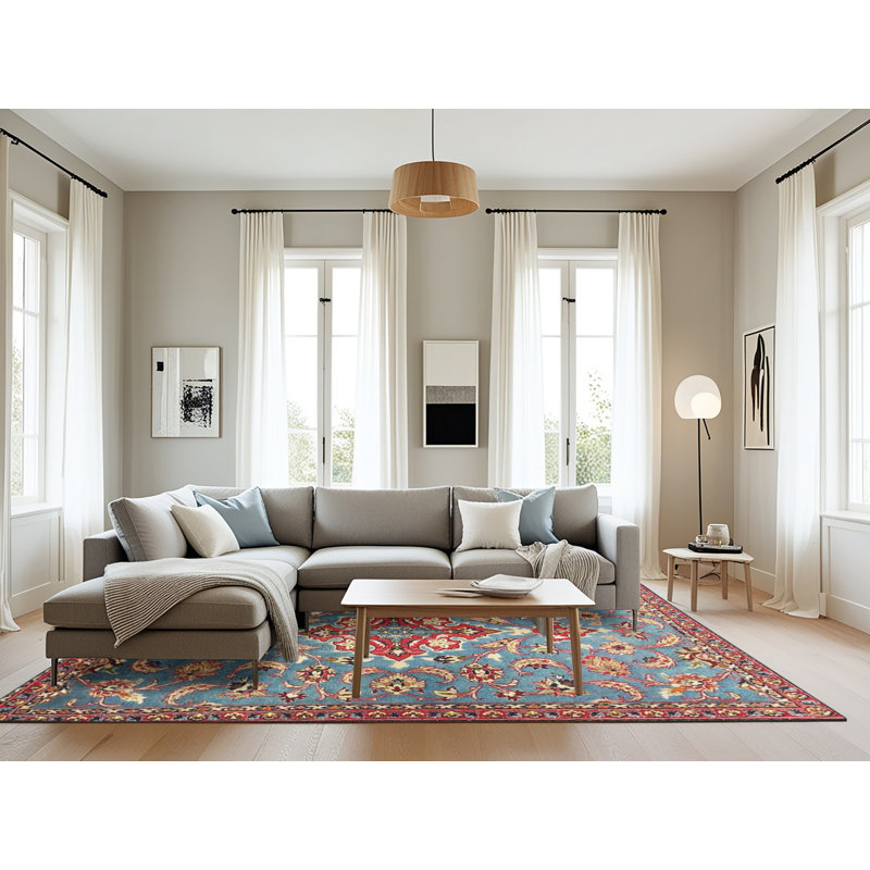 Tapis oriental bleu / rouge, Rectangle 8 pi x 12 pi