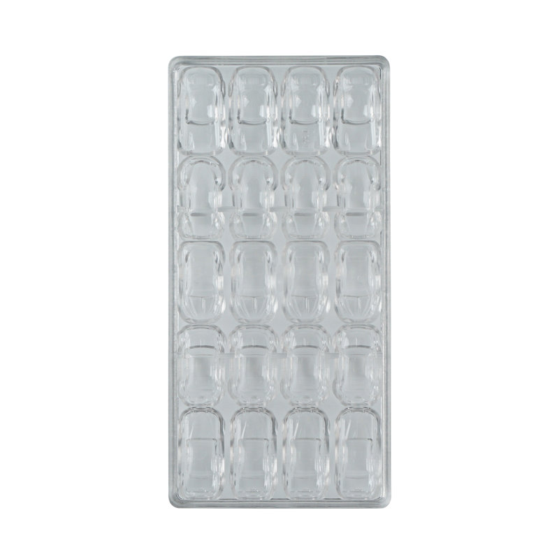 Moule à chocolat 10,8 x 5,3 pouces, 1 moule à bonbons congelable - 20 cavités, en polycarbonate transparent en forme de voiture, pour le chocolat, lavable au lave-vaisselle, facile à retirer