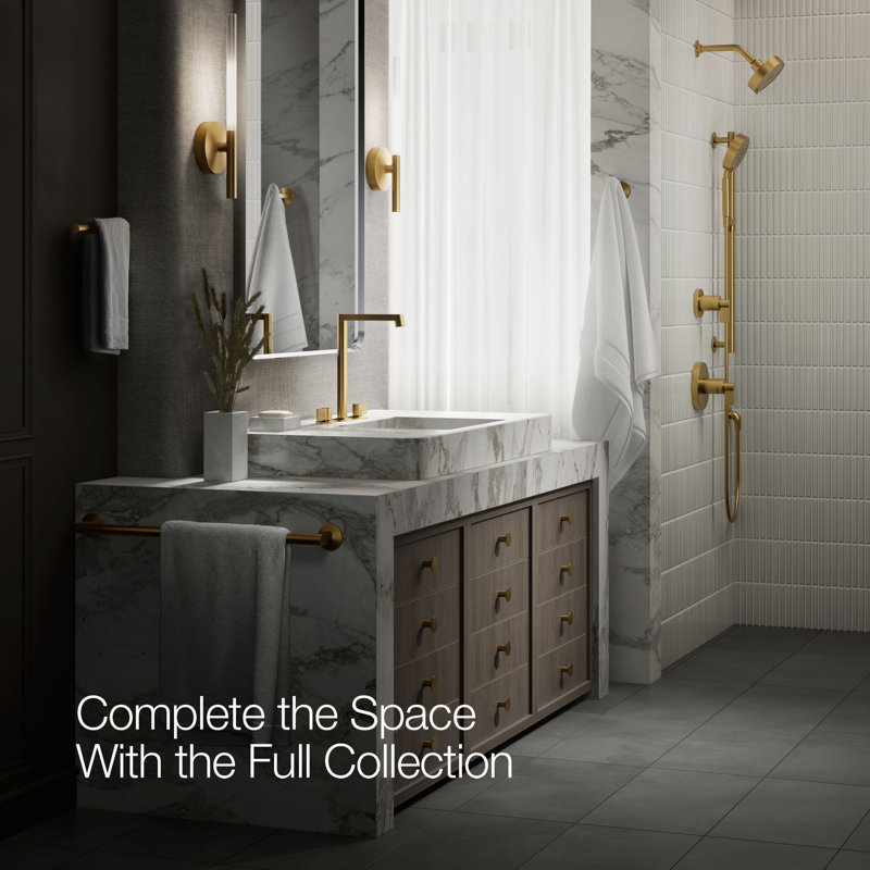 Components Tallbathroom Sink Spout with Row Design, Brushed Brass