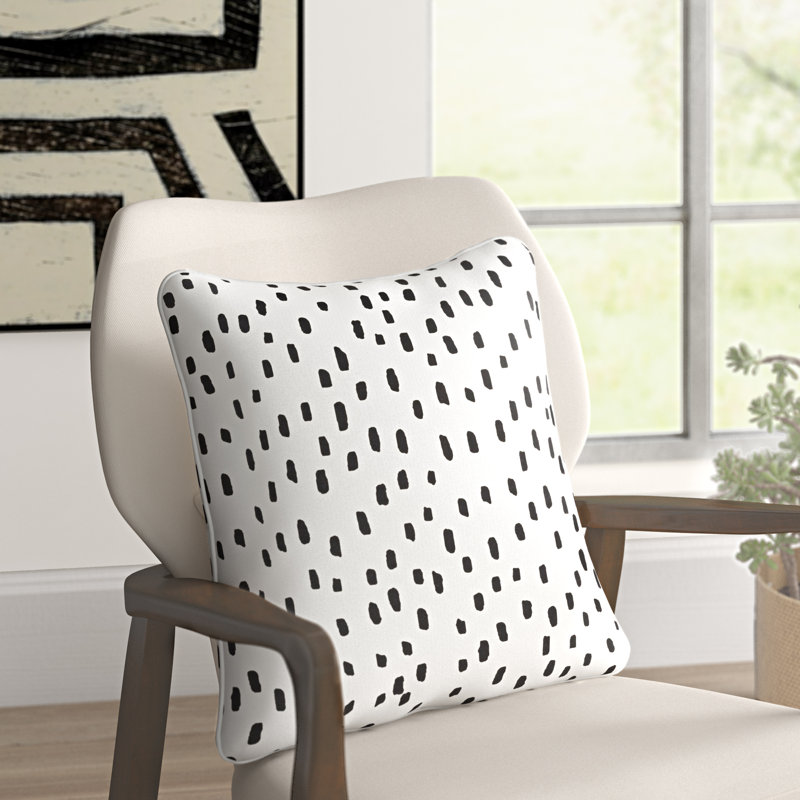 Housse de coussin en coton Manylath, Blanc/ Or métallique, Polyester/ bourre en polyester, Oui