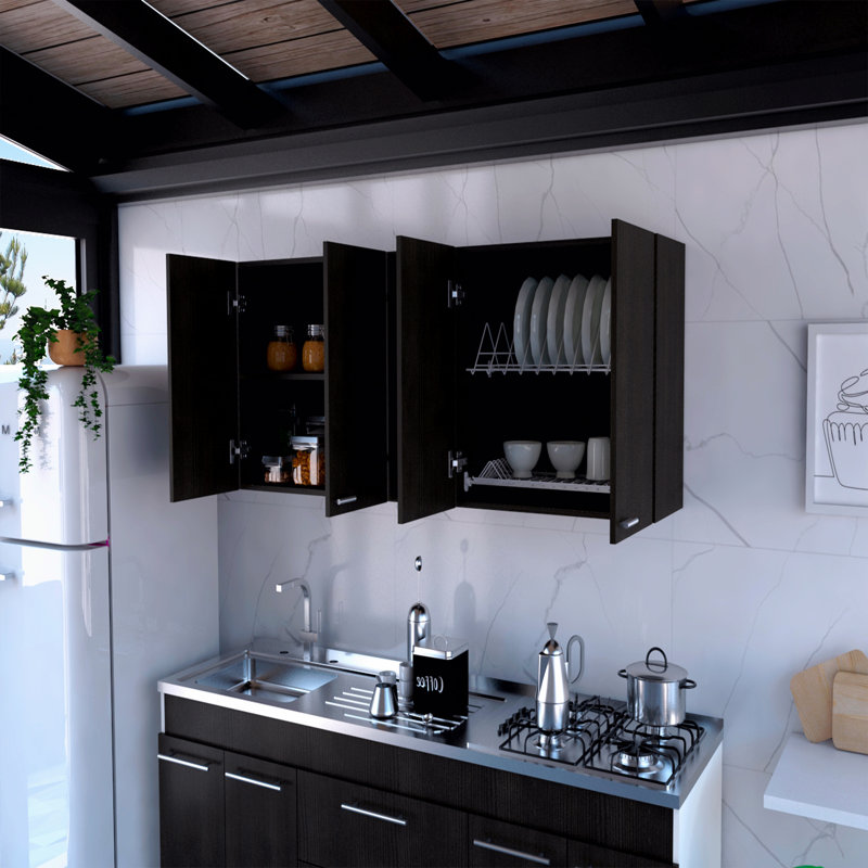 Armoire murale Ontario, porte double, Noir