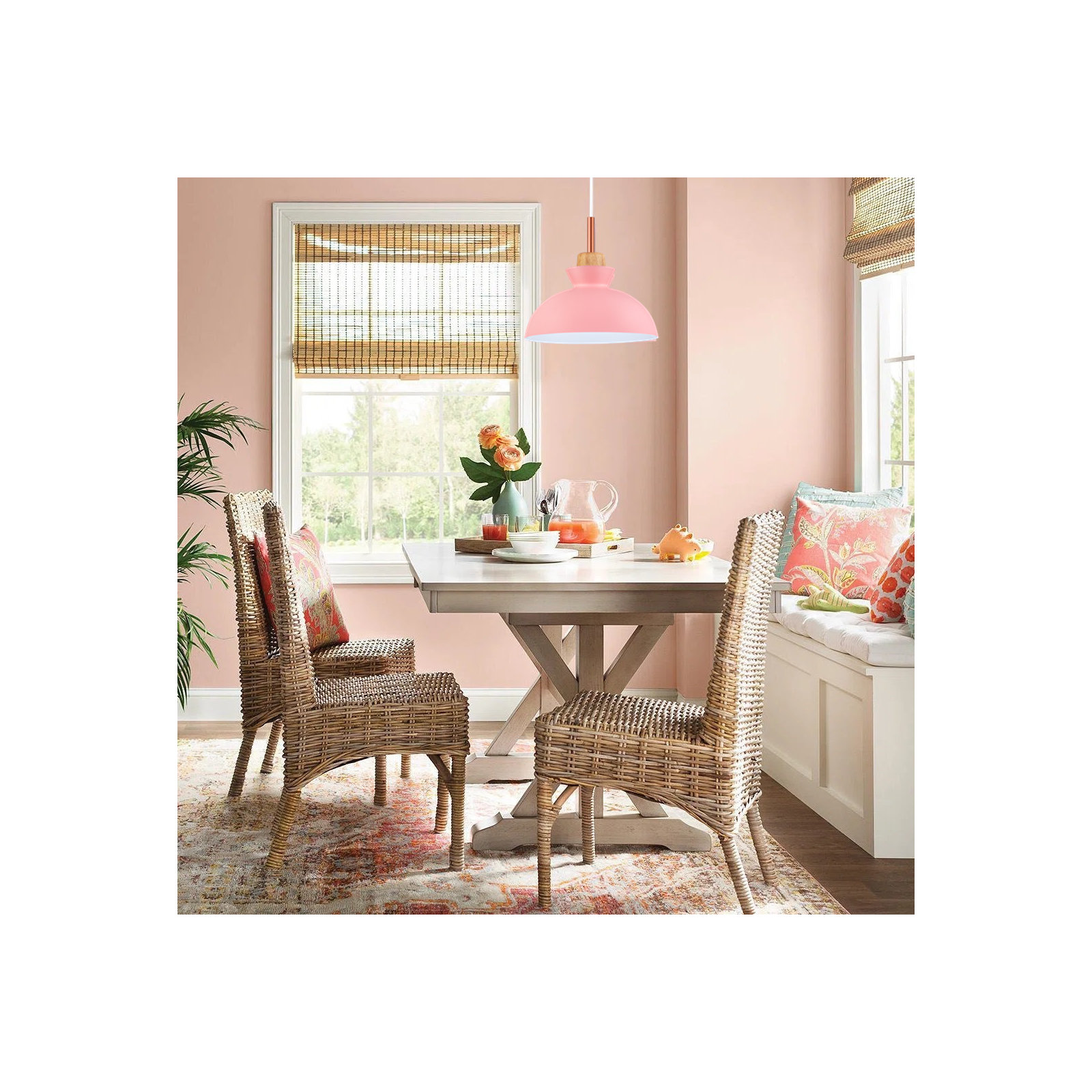 Ozma 1 - Light Single Dome Pendant, Pink