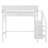 Twin Size Loft Bed Frame with Stairs, Shelves & Closet, White Metal-1179458011-1179458013