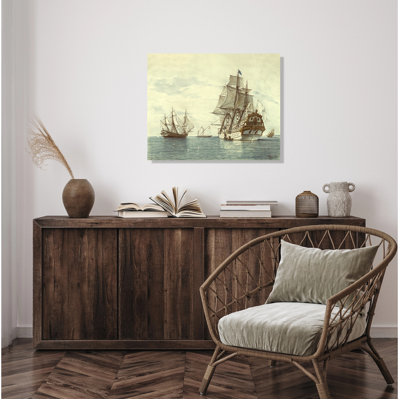 Reproduction d'art classique du début du 18e siècle, reproduction d'art sur toile 30 x 24, voilier de Rafael Monleón. Estampe numérique et qualité musée pour la décoration murale.