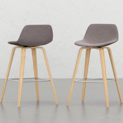 Tabouret de bar / comptoir de 2 - Revêtement, fabrication en bois, tabourets modernes élégants en fibre