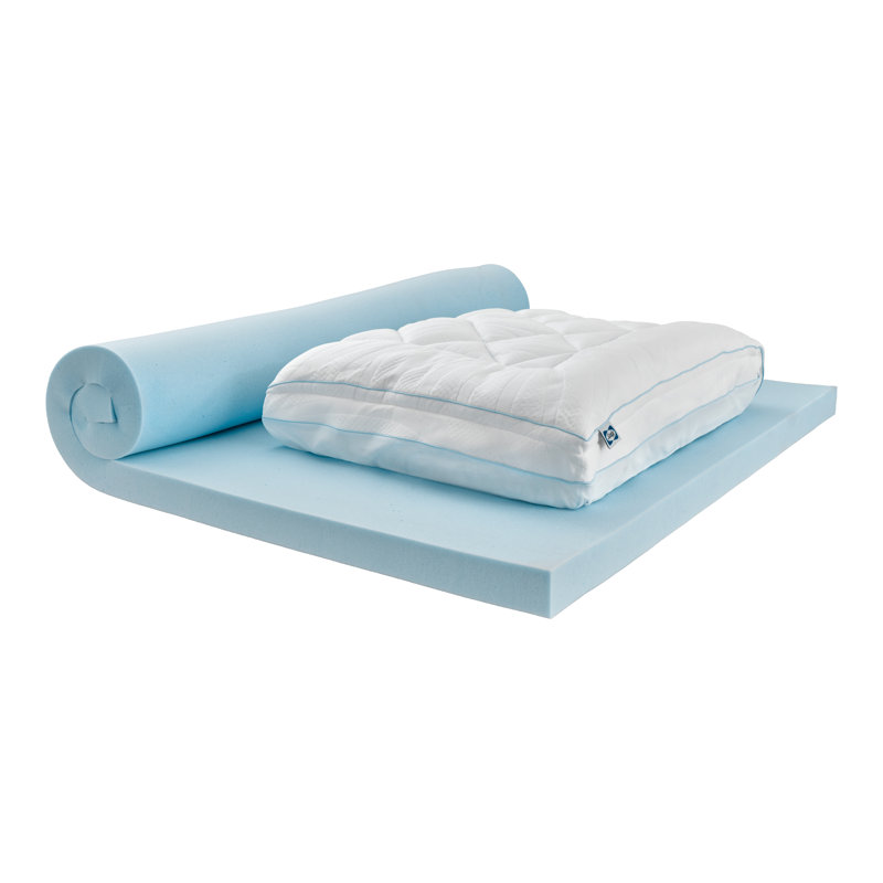 Sealy Dreamlife 3” Medium-Soft Gel Memory Foam Mattress Topper + 1” Quilted Cooling Cover, Queen