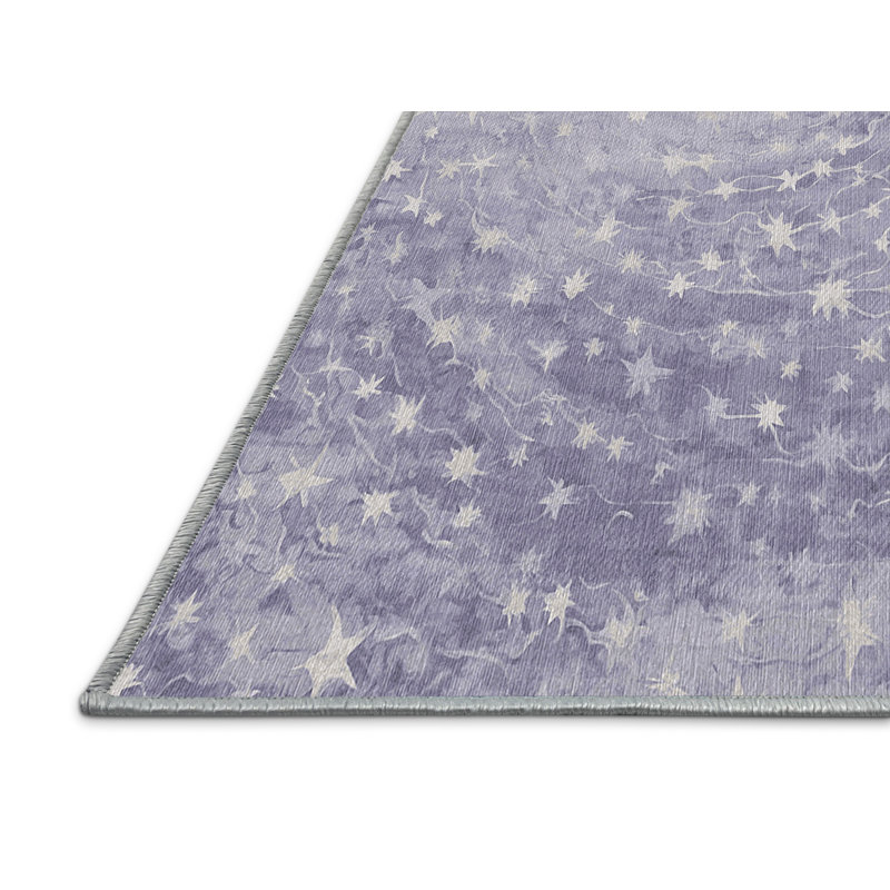 Tapis bleu lavable à la machine, Rond 5 pi