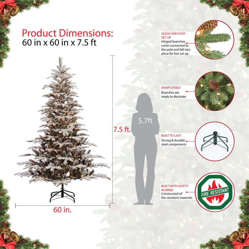 7.5' Lighted Fir Christmas Tree