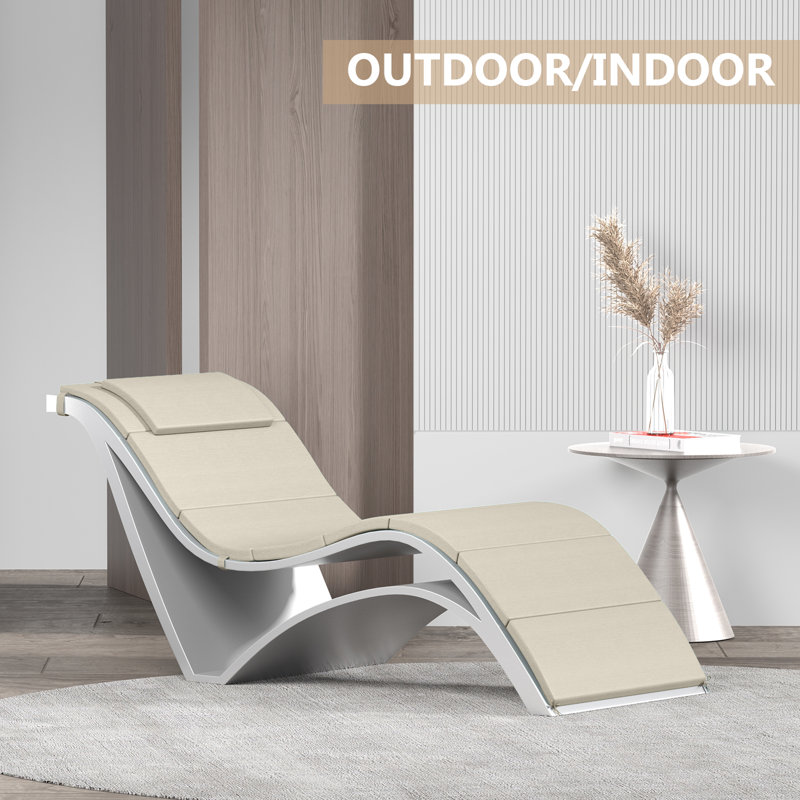 Chaise Lounge Cushion Outdoor(Set Of 4), Beige, 44" W x 21" D