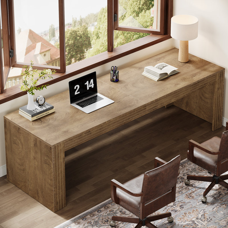 Modular Computer Desk, Oak Brown