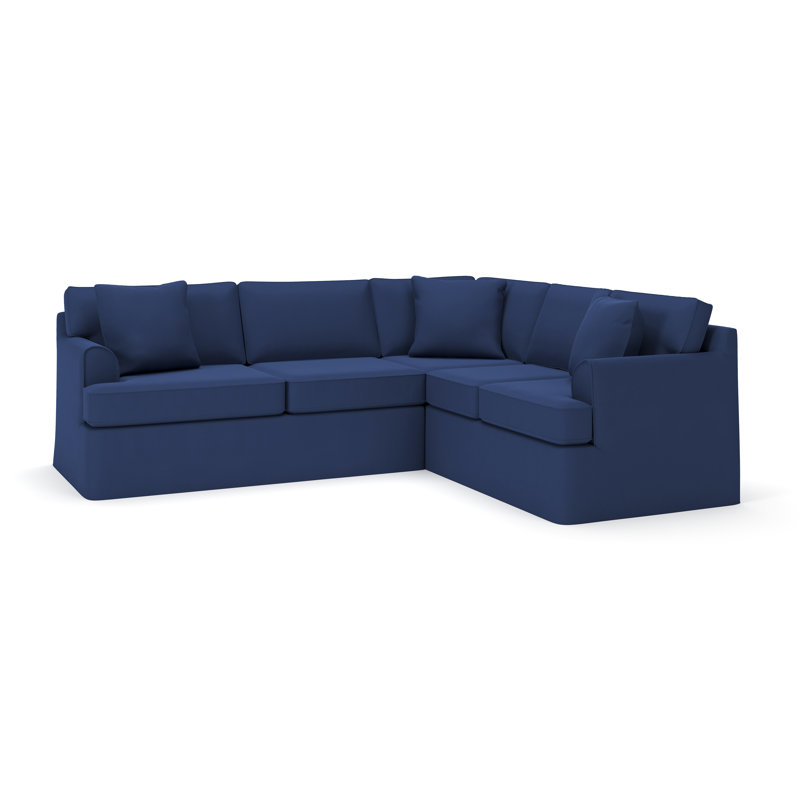 Canapé modulaire 2 pièces Conradina, Toile bleu marine Sunbrella®, Orienté à droite