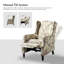 Celia Upholstered Manual Recliner with Classic Wing Back and Solid Vase-Shape Wooden Legs-1509520463