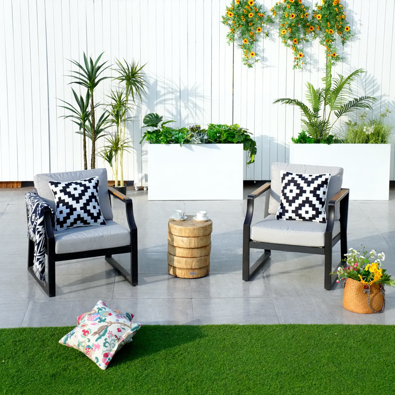 Nyjae 2 - Person Patio Conversation Set with Cushions