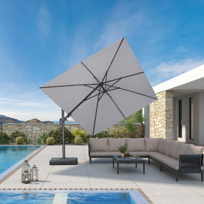 Parasol d'extérieur gris clair Cantilever