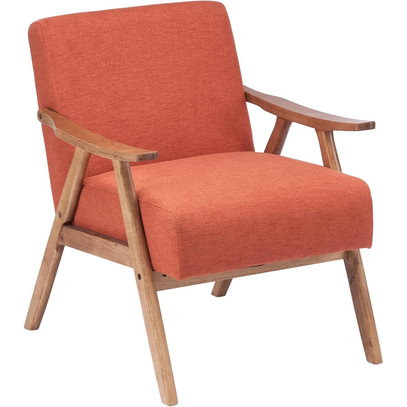 Khymani Upholstered Armchair, Orange Linen