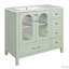 Armoire de salle de bain 36 po avec quatre tiroirs et portes gaufrées à texture douce