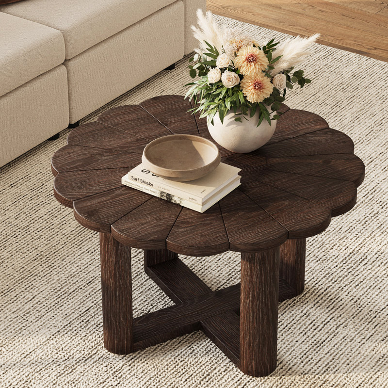 table basse en bois massif, Marron foncé