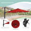 11Ft Large Lighted Cantilever Umbrella with Base-509748621