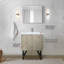 Meuble-lavabo rustique pour salle de bain avec comptoir en quartz blanc, robinet et miroir mural 18 po-2020999854