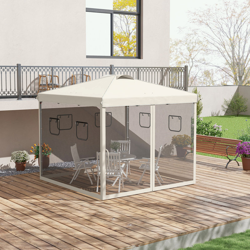 Pavillon de jardin extérieur avec filet et fenêtres