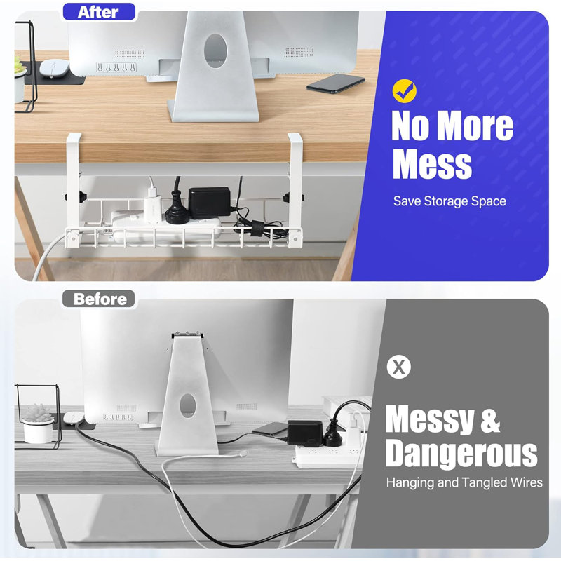 Upgraded Wire Management No Drill No Screws