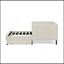 Structure de lit simple tapissier avec 2 tiroirs de rangement, canapé-lit réglable en velours, beige