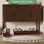 Armoire de style campagnard 47,2 po avec 2 tiroirs, 4 armoires à 4 portes et tablette ouverte, console, bar, buffet étroit pour la cuisine, le couloir ou le salon-2088601488