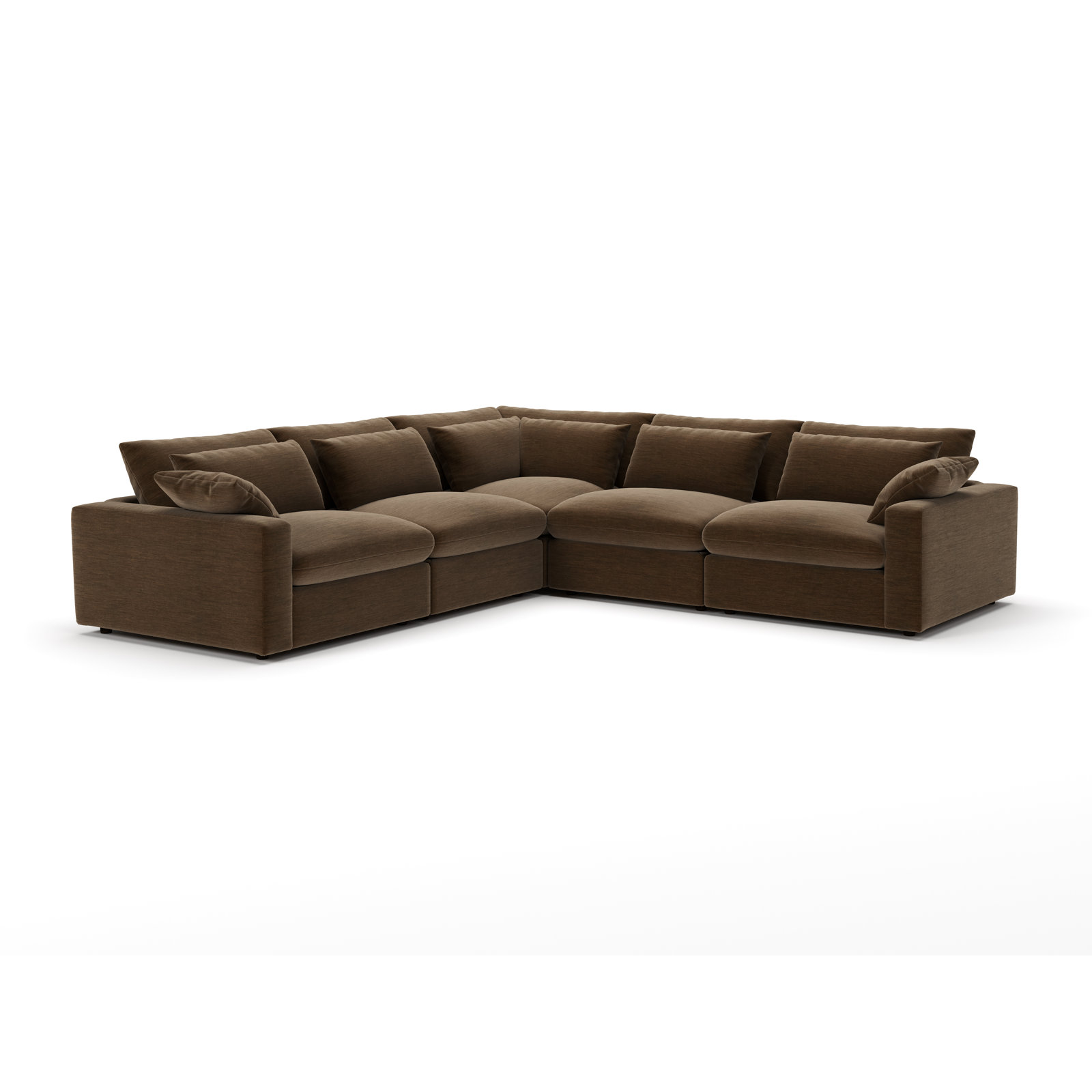 Remy Sectional, Nave Bark Performance Distressed Velvet