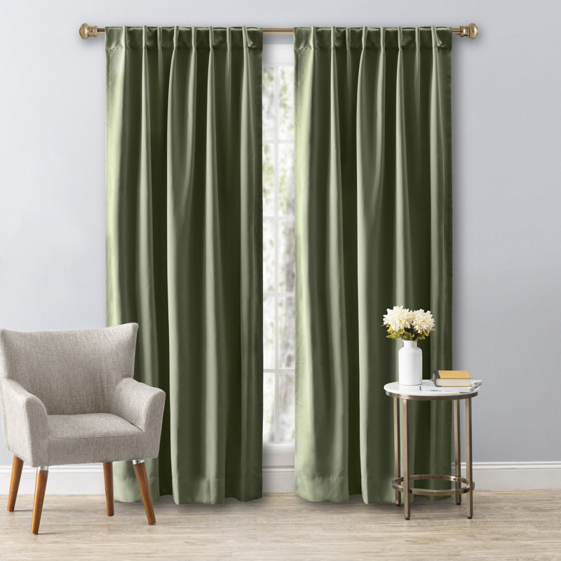 Ardelle Thermal Blackout Curtain Panel, Sage, 56" W x 84" L