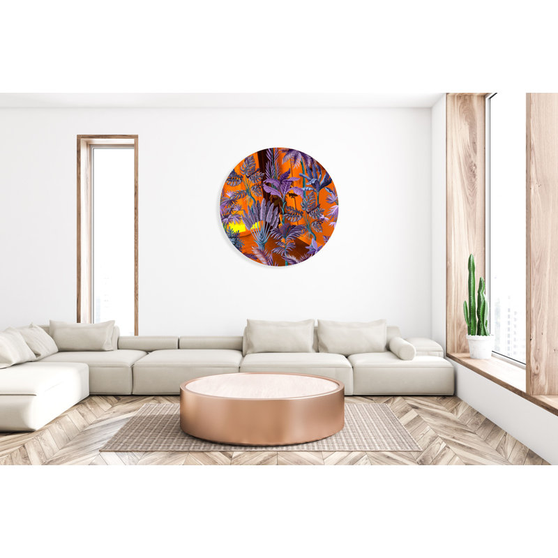 Décoration murale en acrylique feuilles de palmier en miroir