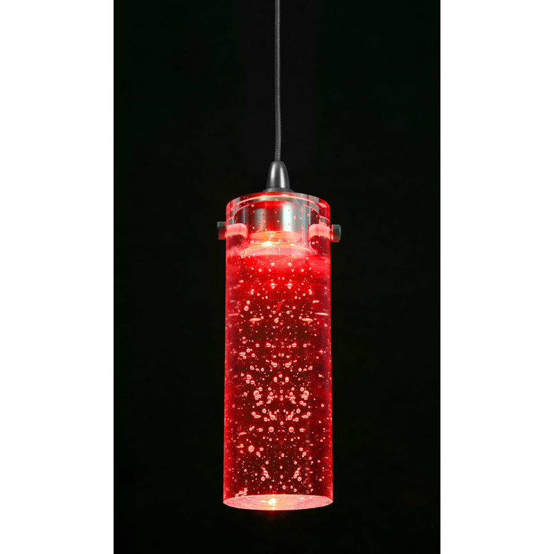 Luminaire suspendu cylindrique à 1 lumière Abidemi, Rouge
