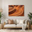 Grès horizontal rayé, art mural brun en métal brun-855512744
