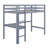 High Loft Bed, Wood Loft Bed With Safety Guardrail, Built-In Desk, Ladder-636454898