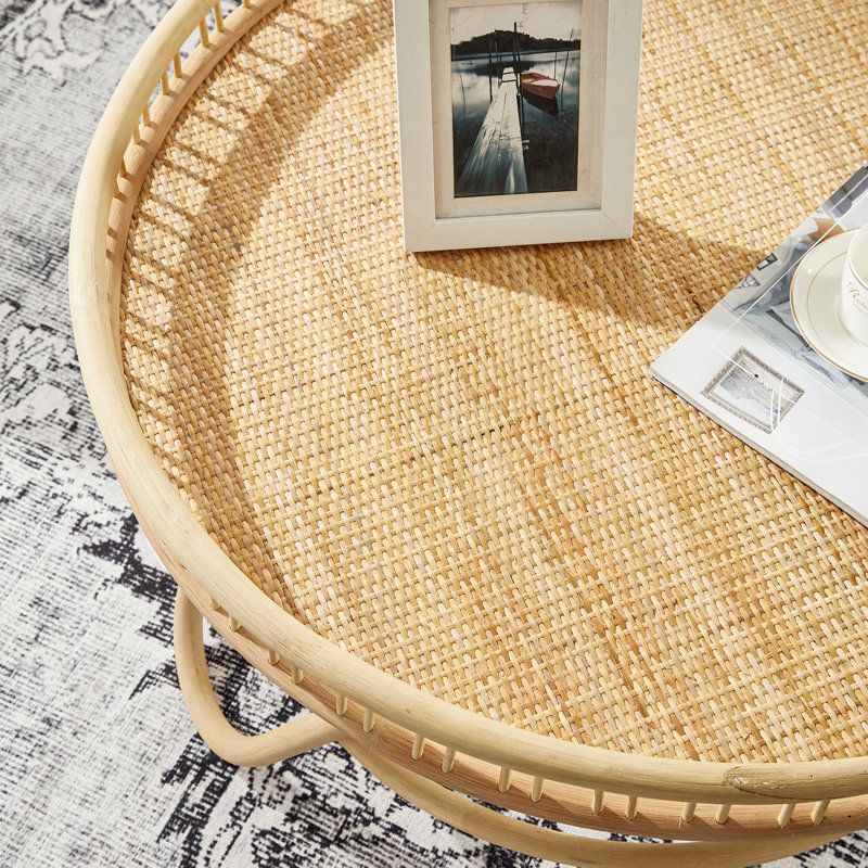 Table basse en rotin Manningtree, naturel, Naturel