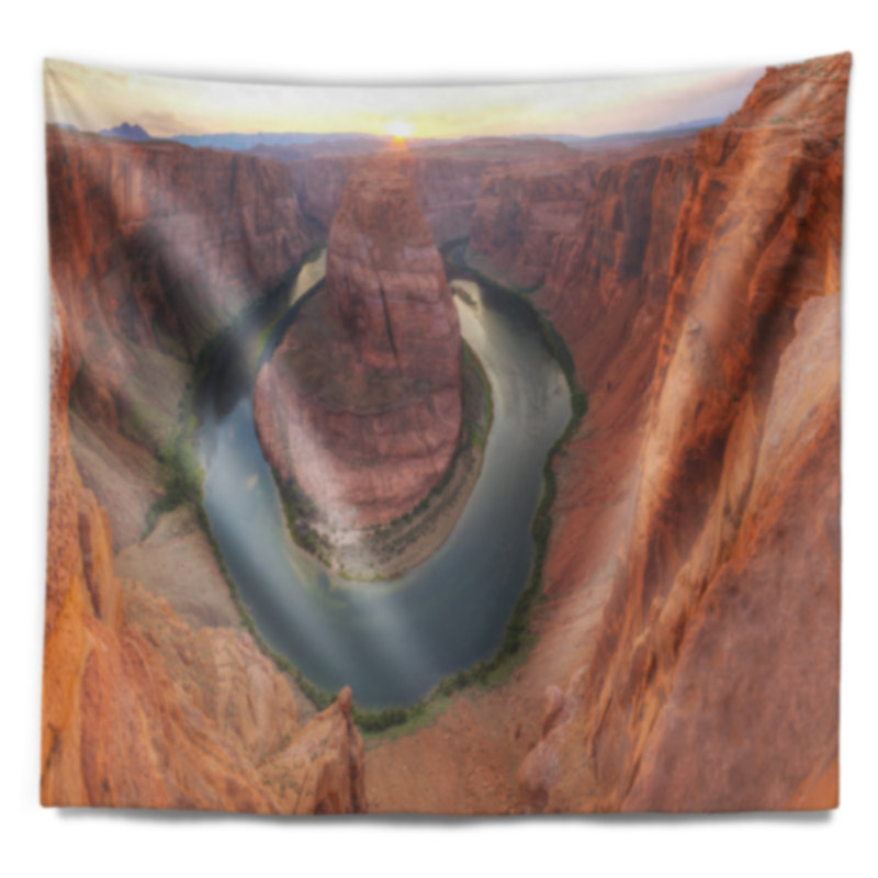 Tapisserie panorama cheval en arizona de courbure landscape, H 32 po x l 39 po