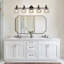 Luminaire de meuble-lavabo 5 lumières, applique murale industrielle avec abat-jour en verre transparent, fini noir mat pour les grandes salles de bain et les meubles-lavabos doubles-670895682-670895692-670895685